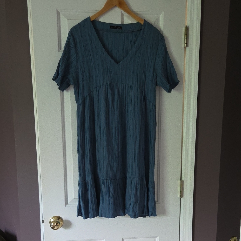 Blue Ribbed Dress